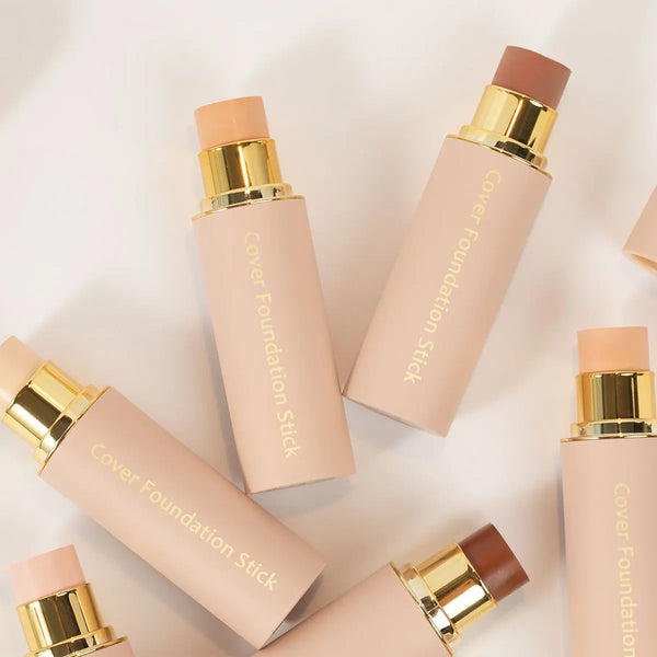 Waterproof Full Coverage Concealer Stick Silky Foundation in Gold/ Pink Aluminum Can