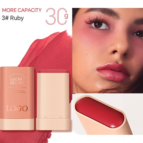 Rose Gold High Pigment Long Lasting Waterproof Cream Glow Blush Stick. 3 Shades