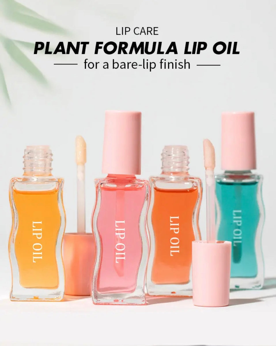 Hydrating Lip Glow Oil, Customizable Moisturizing Tinted Nourishing Juicy Lip Oil