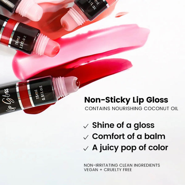 Moisturizing, Nourishing Pigmented Lipgloss, Long Lasting Non-sticky Juicy Lipgloss