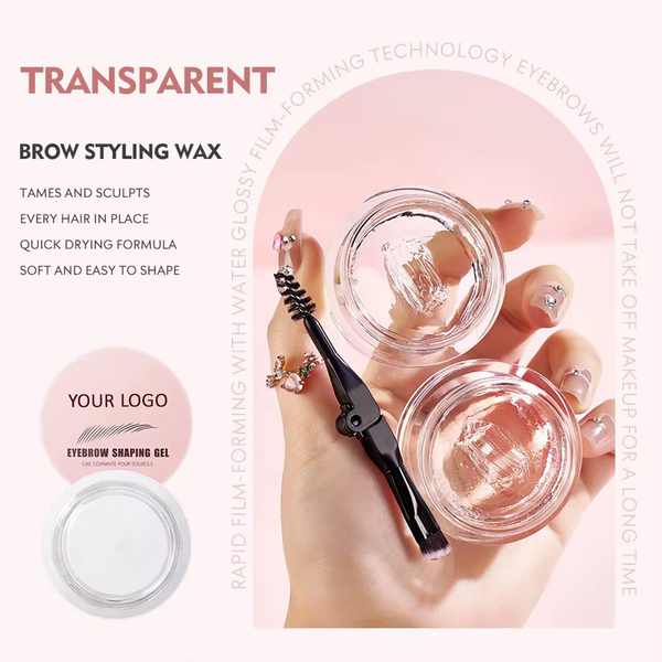Custom Pink Strong Hold Brow Styling Wax, Sculpting Soap, Eyebrow Freeze Gel