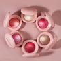 Custom Cute Pink Single Tint Palette, High Pigment Pressed Powder, Luminous Silky Baked Highlighter Blush. 8 Shades