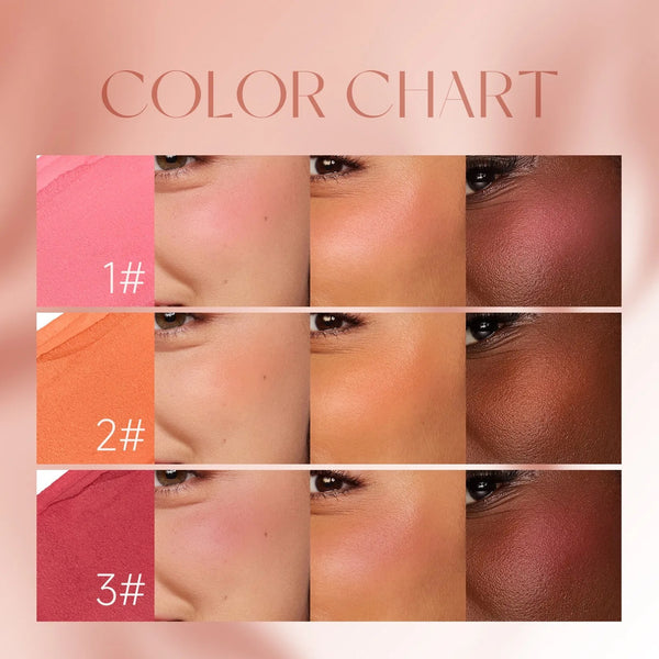 Rose Gold High Pigment Long Lasting Waterproof Cream Glow Blush Stick. 3 Shades
