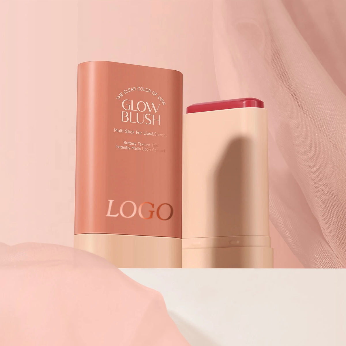 Rose Gold High Pigment Long Lasting Waterproof Cream Glow Blush Stick. 3 Shades
