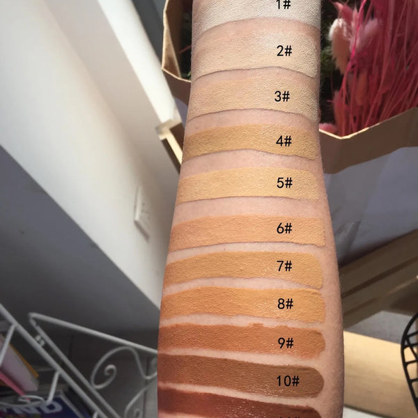 Black Pump Bottle Matte Cream Foundation 30ml Full Coverage Makeup Base, Long Lasting Waterproof Concealer, Custom Liquid Foundation 18 Shades
