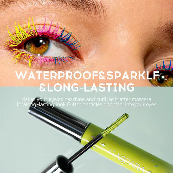Waterproof Long Lasting High Pigmented/ Sparkle Glitter Colored Mascaras 7 Colors