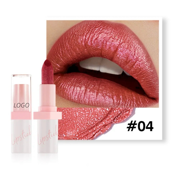 24 Hour Long Lasting Shiny Lipstick, Glitter Shimmer Metallic Lipstick