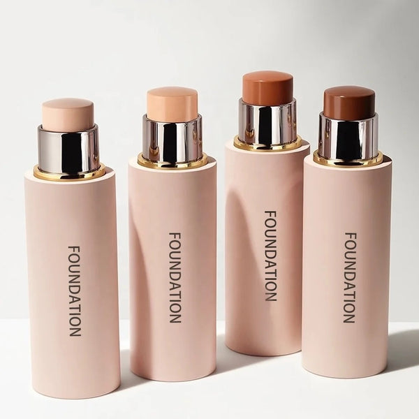 Waterproof Full Coverage Concealer Stick Silky Foundation in Silver/ Pink Aluminum Can