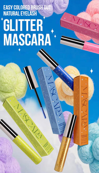 Waterproof Long Lasting High Pigmented/ Sparkle Glitter Colored Mascaras 7 Colors
