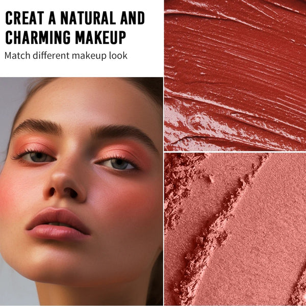 Long Lasting Cheek Lip Bronzer, Creamy Blush Palette, 2-in-1 Cream and Powder Blush Duo