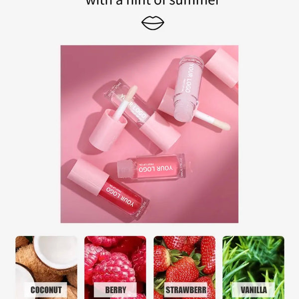 Pink Non-Sticky Nourishing Natural Shine Tinted Moisturizing Hydrating Juicy Lip Oil
