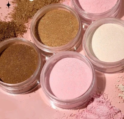 Waterproof Long Lasting Light Diamond Shimmer Powder  Neutral/ Pink Loose Setting Powder