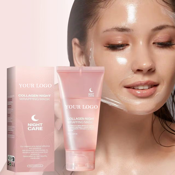 Deep Collagen Overnight Peel Off Mask, Bio Collagen Hyaluronic Acid Facial, Ceramide Np Moisturizing Firming Anti-aging Collagen Wrapping Mask