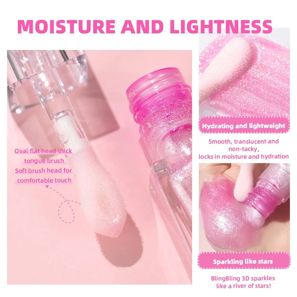 Clear Plumping Lipgloss, Moisturizing Fruity Tinted Color Changing Lip Oil