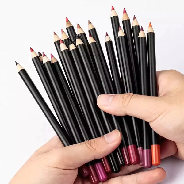 Black Long Lasting Lipliner Pencil Matte High Quality Wood Lip Liner 21 Shades