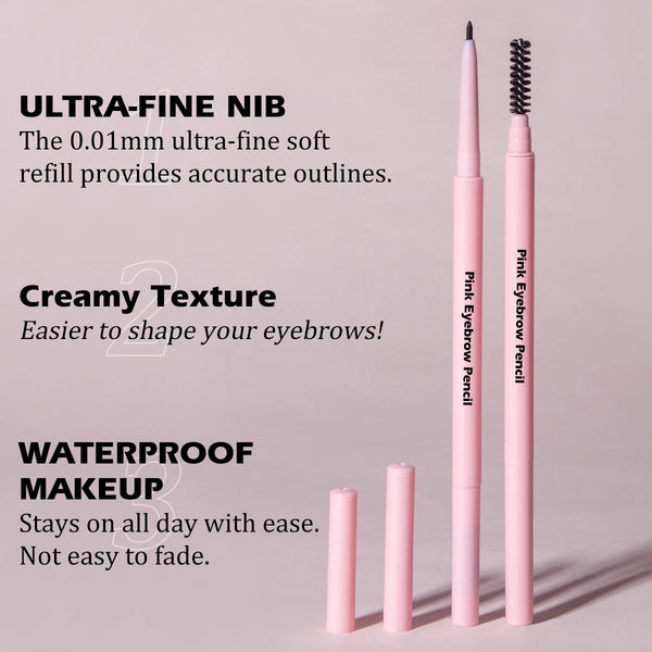 Waterproof Ultra Slim 3D Brow Precision Pink Eyebrow Pencil 3 Shades