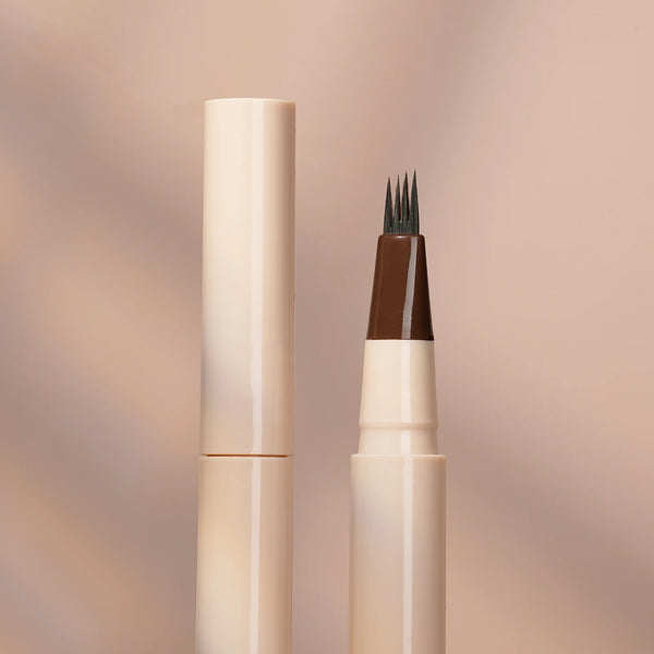 Custom Beige Packaging, Waterproof, Sweat Resistant, Natural, Ultra Precise, Fine Brush, 4 Micro-Fork Tip Applicator, Eyebrow Pencil. 6 Shades