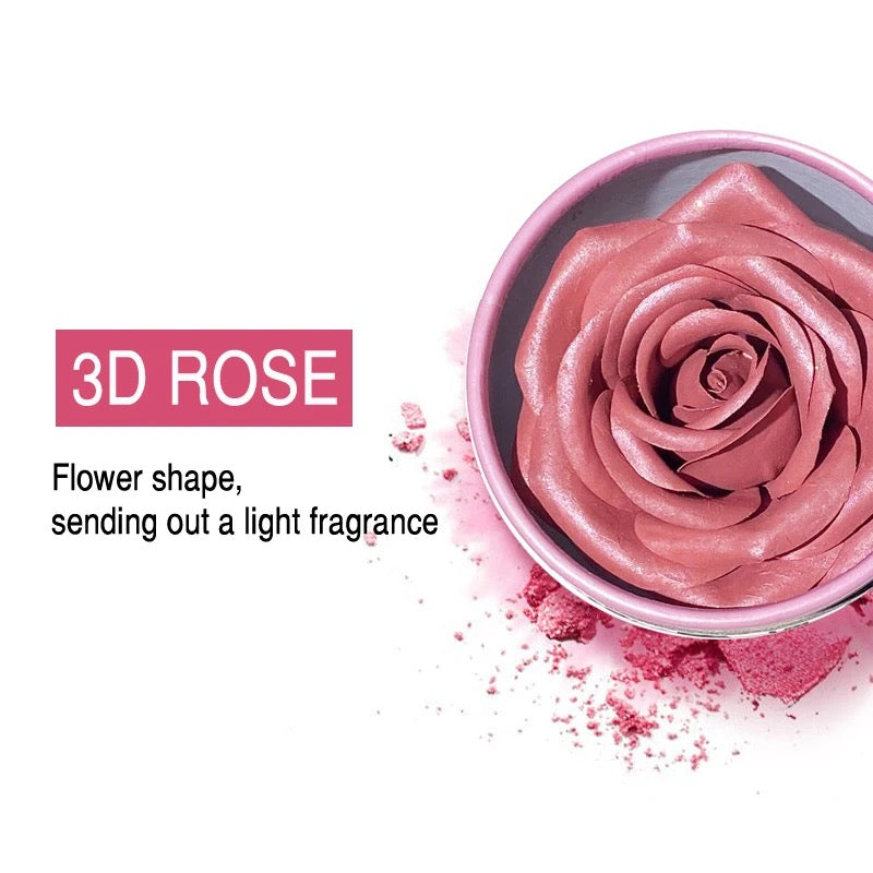 Custom 3D Rose Petal Blush Highlighter Flower, Cheek Shimmer Blusher Tint Rose Blush 4 Shades