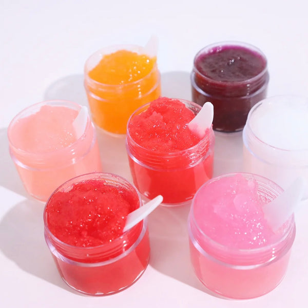 Fruit Flavor Lip Scrub, Exfoliating Sugar Colorful Lip Scrubs 8 Flavors