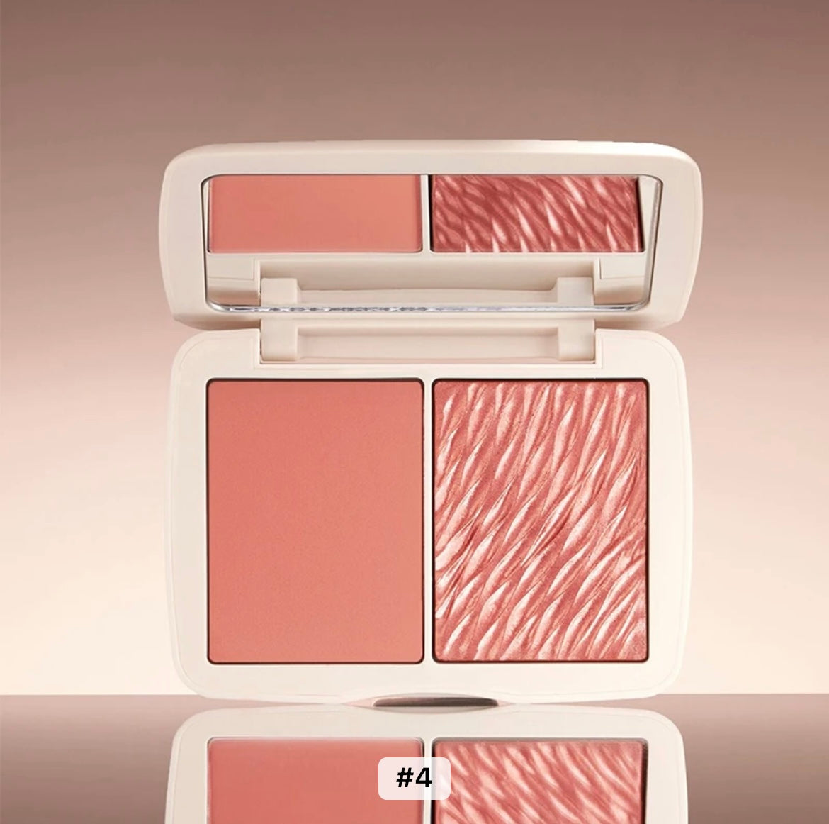 2-in-1 Matte Blush and Shimmer Highlighter Duo, Cream Powder Highlighter Palette