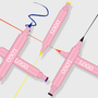 Pink 2-in-1 High Pigment Fluorescent Liquid Eyeliner Marker and Eyeliner Wing Stamp