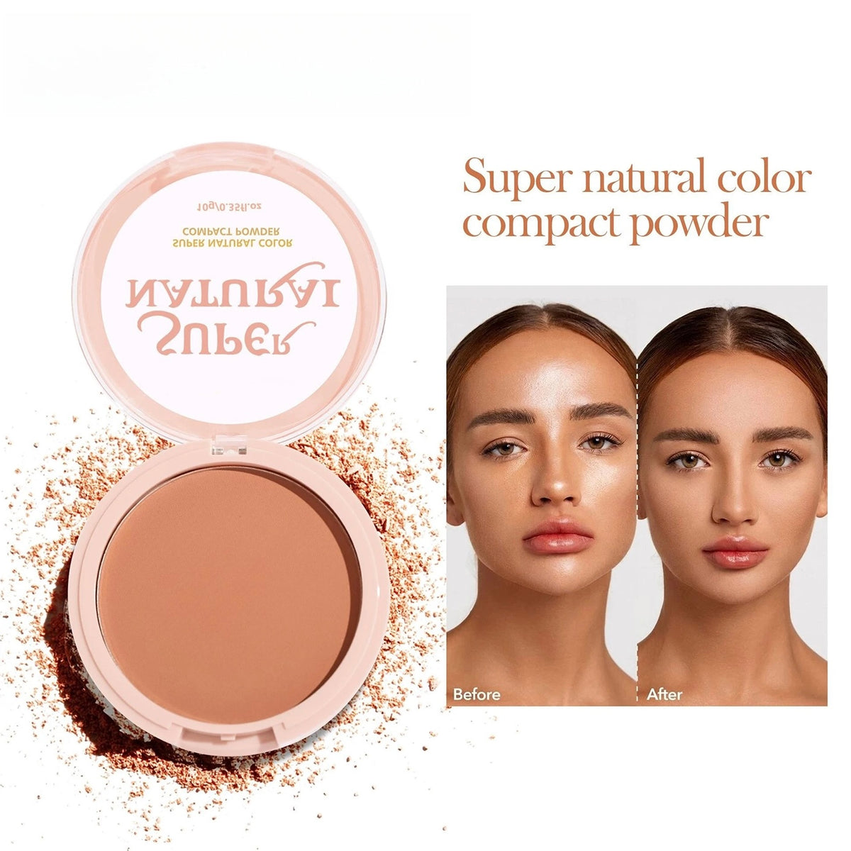 Custom Pink Light Powder Foundation Oil Control Waterproof Pressed Powder Long Lasting Concealing Natural Compact Powder