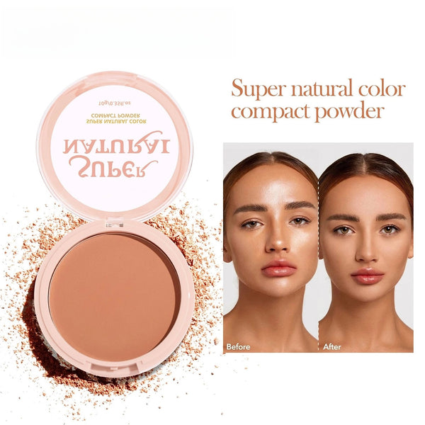 Custom Pink Light Powder Foundation Oil Control Waterproof Pressed Powder Long Lasting Concealing Natural Compact Powder