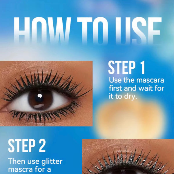 Waterproof Long Lasting High Pigmented/ Sparkle Glitter Colored Mascaras 7 Colors