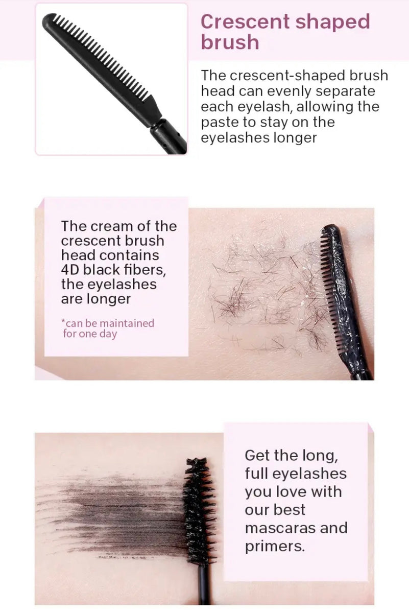 Waterproof Long Lasting Rose Gold Hold Double Head 2-in-1 Lengthening Thickening Long Fiber Luxurious Mascara
