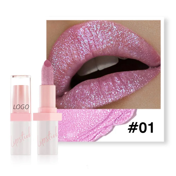 24 Hour Long Lasting Shiny Lipstick, Glitter Shimmer Metallic Lipstick