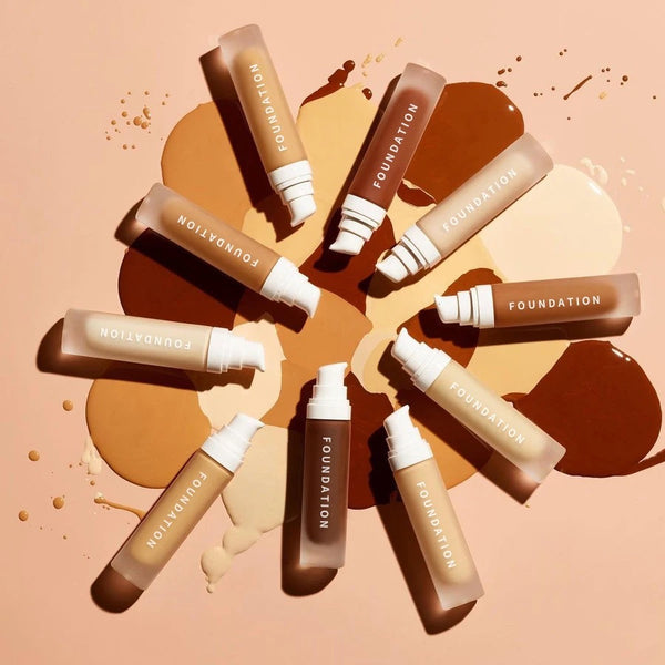 Black Pump Bottle Matte Cream Foundation 30ml Full Coverage Makeup Base, Long Lasting Waterproof Concealer, Custom Liquid Foundation 18 Shades