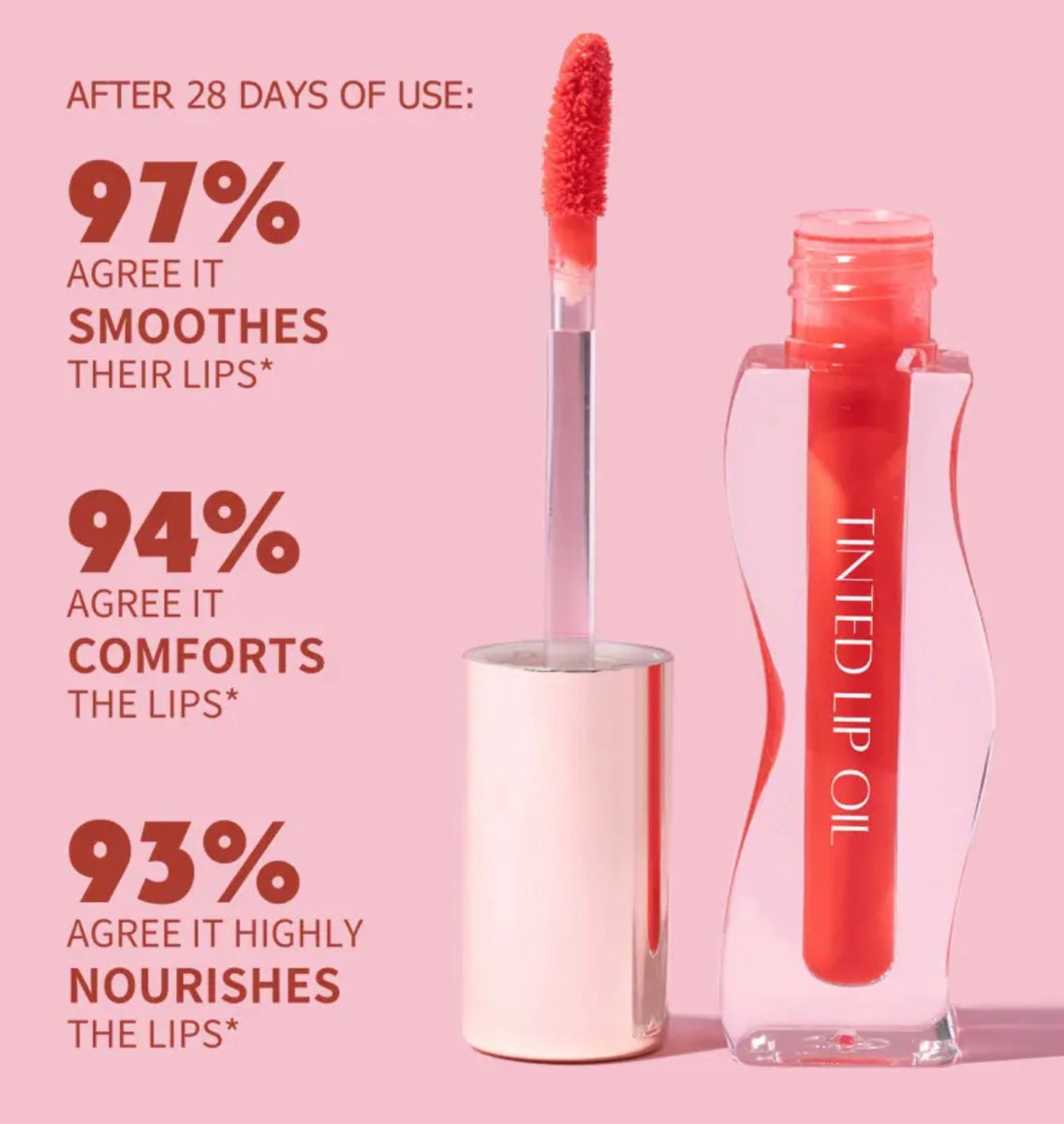 Custom Curved Tube Hydrating Smooth Tinted Lip Oil