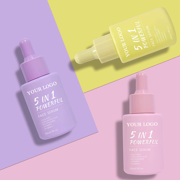 Skin Care Serum Facial 5 in 1 Whitening Anti Age Face Serum with Collagen Hyaluronic Acid Nicotinamide VC VE Serum 30ml
