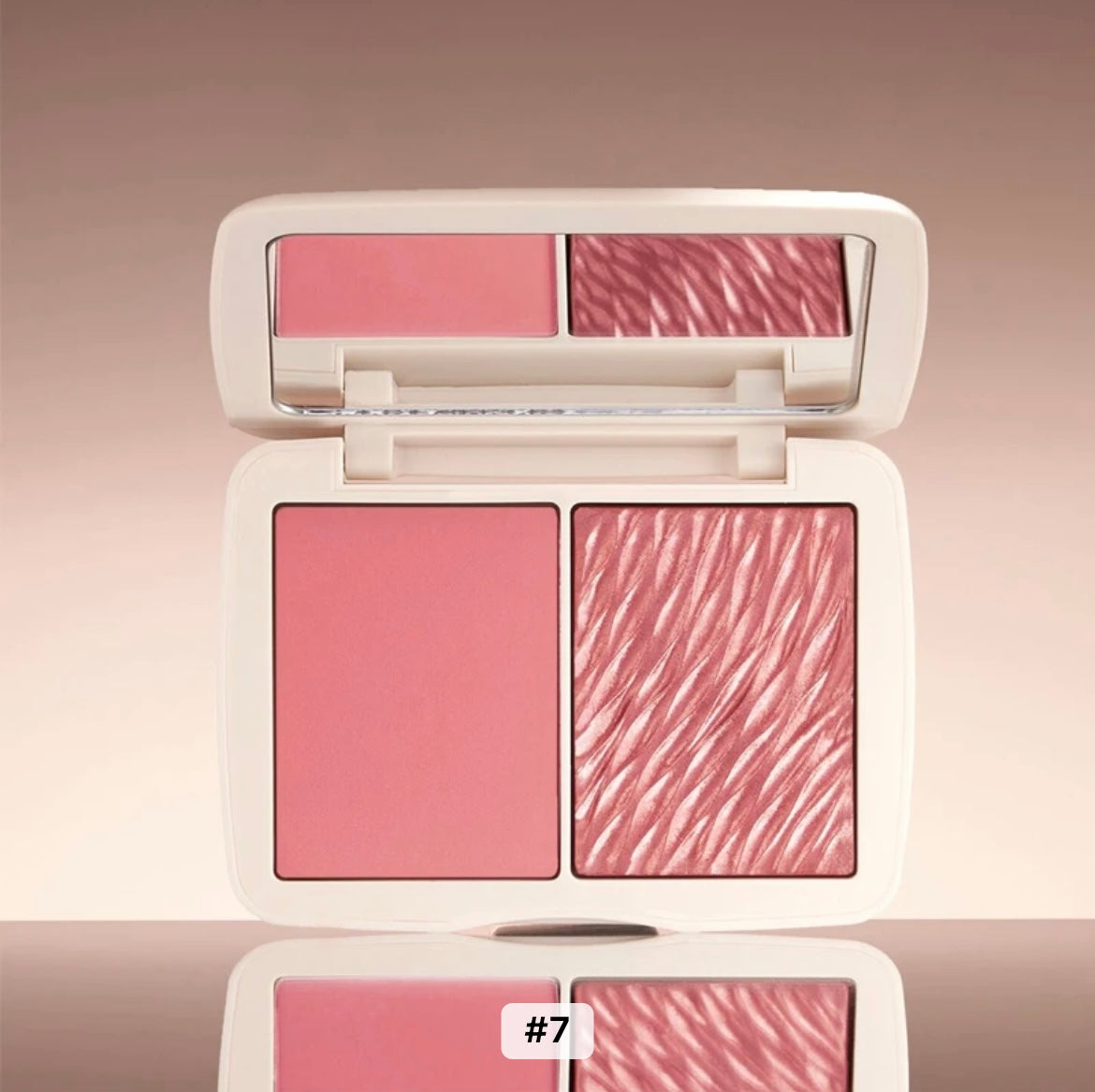 2-in-1 Matte Blush and Shimmer Highlighter Duo, Cream Powder Highlighter Palette