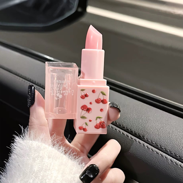 Custom Pink Kawaii Cherry Lip Duo, Exfoliating, Nourishing Lip Sets, Lip Scrub Stick & Lip Oil Kit Vegan, Cruelty Free