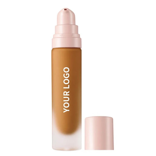 Black Pump Bottle Matte Cream Foundation 30ml Full Coverage Makeup Base, Long Lasting Waterproof Concealer, Custom Liquid Foundation 18 Shades