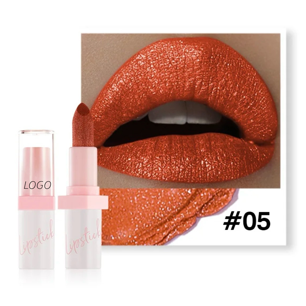 24 Hour Long Lasting Shiny Lipstick, Glitter Shimmer Metallic Lipstick