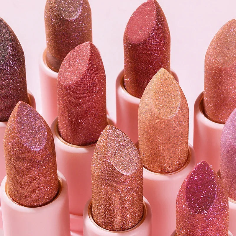 24 Hour Long Lasting Shiny Lipstick, Glitter Shimmer Metallic Lipstick