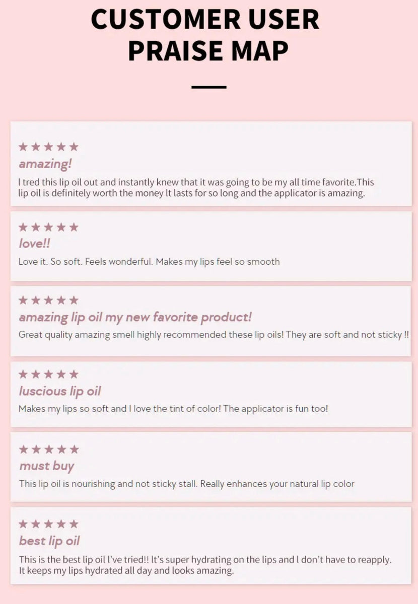 Hydrating Lip Glow Oil, Customizable Moisturizing Tinted Nourishing Juicy Lip Oil