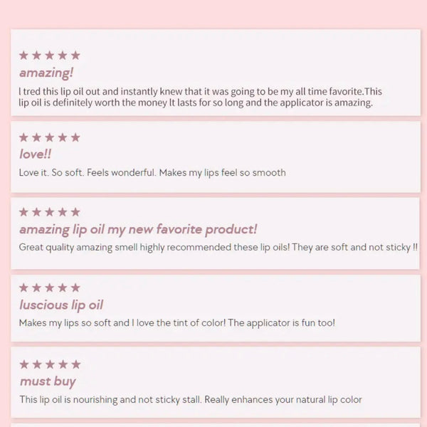 Hydrating Lip Glow Oil, Customizable Moisturizing Tinted Nourishing Juicy Lip Oil