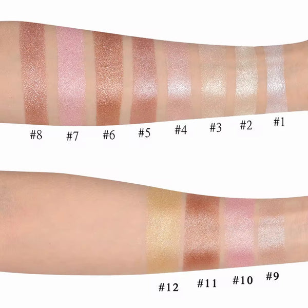 Super Pigment Vegan Shimmer Glow Pressed Highlighter Powders 12 shades (Free Shipping)