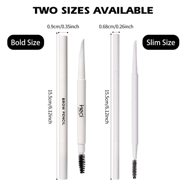 Waterproof 24hr High Pigmented Precision Eye Brow Pencil with Spoolie, 2-in-1 Natural Hair-Like Stroke Brow Pencil