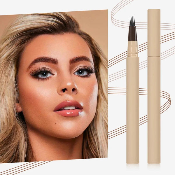 Custom Beige Packaging, Waterproof, Sweat Resistant, Natural, Ultra Precise, Fine Brush, 4 Micro-Fork Tip Applicator, Eyebrow Pencil. 6 Shades