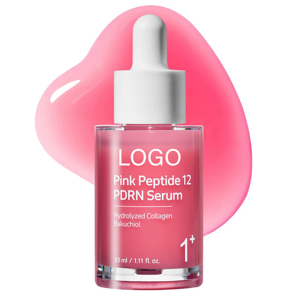 Moisturizing, Hydrating Glass Skin Pink Peptide 12 Salmon DNA PDRN Serum with Hydrolyzed  Collagen Bakuchiol for Glowy Skin