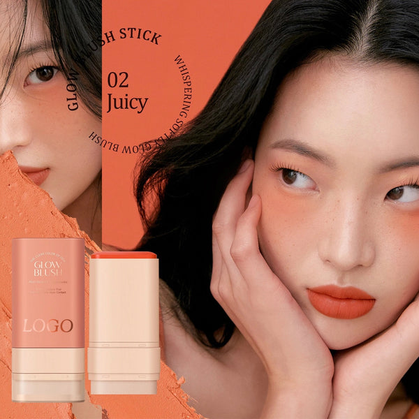 Rose Gold High Pigment Long Lasting Waterproof Cream Glow Blush Stick. 3 Shades