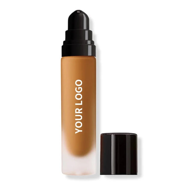 Black Pump Bottle Matte Cream Foundation 30ml Full Coverage Makeup Base, Long Lasting Waterproof Concealer, Custom Liquid Foundation 18 Shades