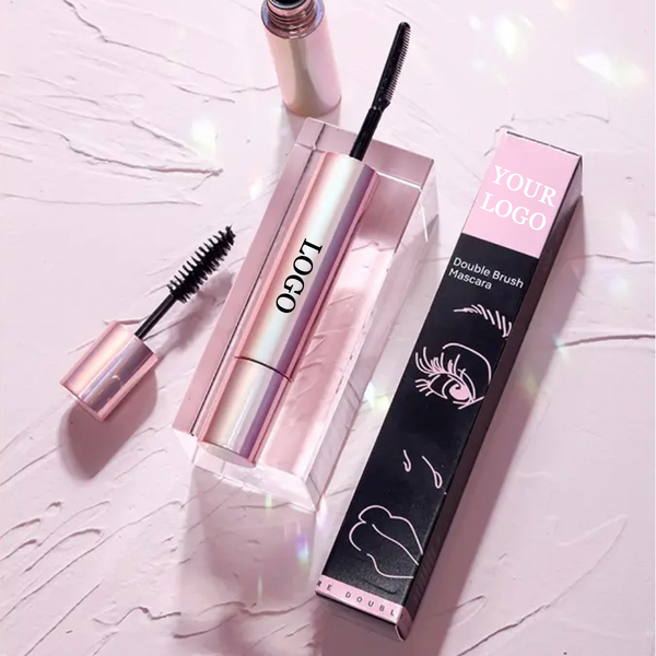 Waterproof Long Lasting Rose Gold Hold Double Head 2-in-1 Lengthening Thickening Long Fiber Luxurious Mascara