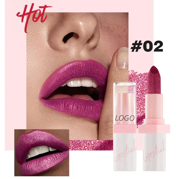 24 Hour Long Lasting Shiny Lipstick, Glitter Shimmer Metallic Lipstick