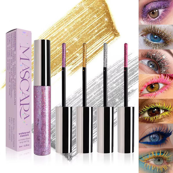 Waterproof Long Lasting High Pigmented/ Sparkle Glitter Colored Mascaras 7 Colors