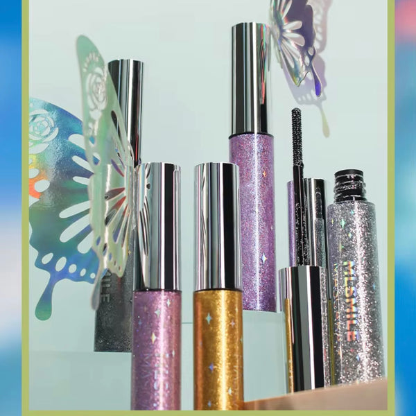 Waterproof Long Lasting High Pigmented/ Sparkle Glitter Colored Mascaras 7 Colors